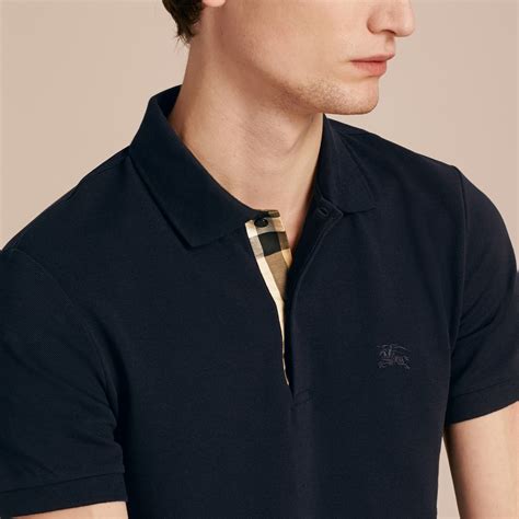 Navy Cotton Piqué Polo Shirt 